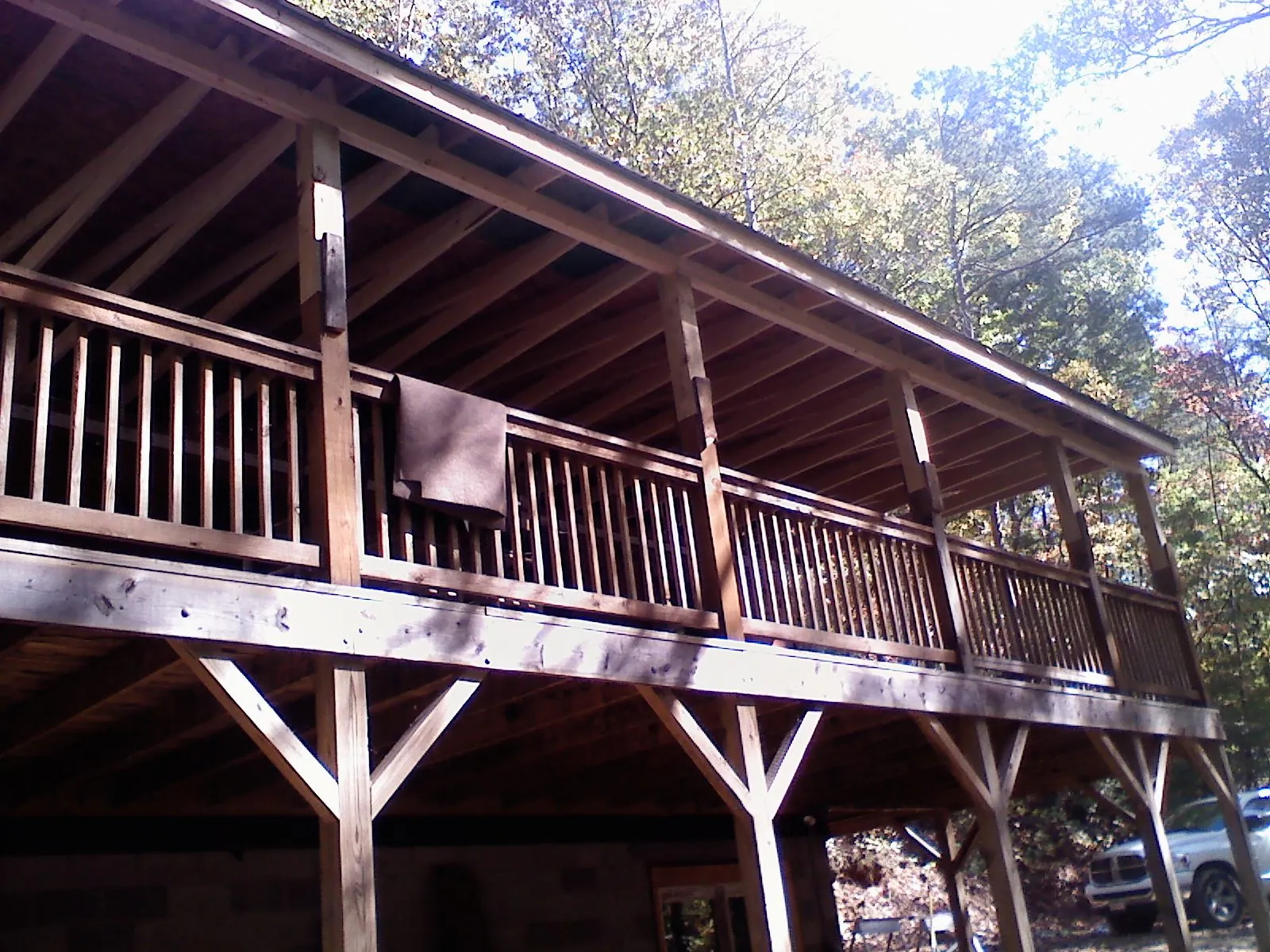 Timber framing under a new elevated porch and deck — Roof Leak Repair in Waller by Roofing Brothers